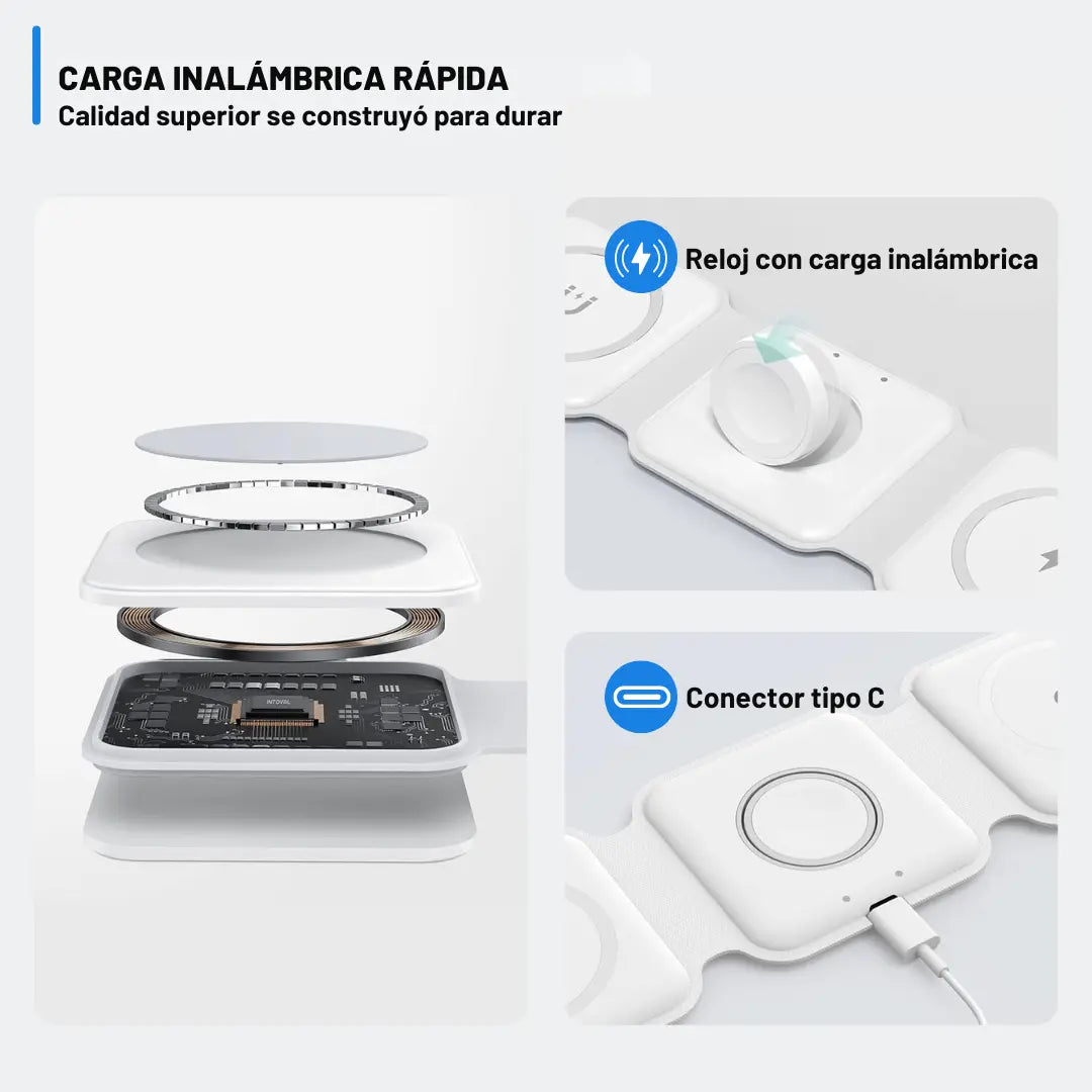 POWERTRI🔋: CARGADOR INALÁMBRICO 3 EN 1 CON SUPER OFERTA⚡