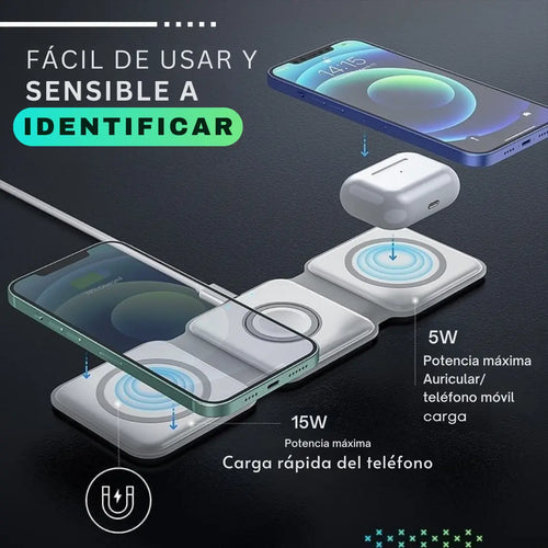 POWERTRI🔋: CARGADOR INALÁMBRICO 3 EN 1 CON SUPER OFERTA⚡